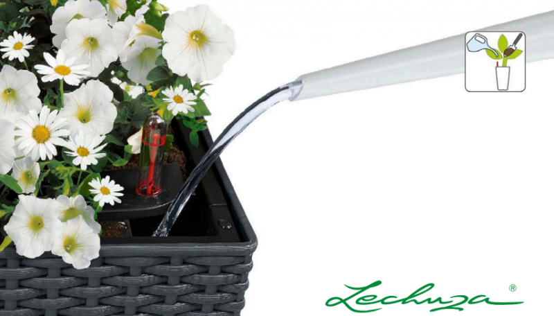 Návod na vysádzanie a zalievanie v exteriérových samozavlažovacích kvetináčoch Lechuza