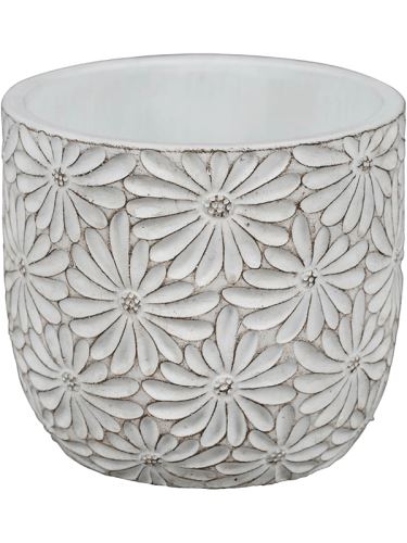 Kvetináč keramický MADEIRA, 17/15 cm, biela